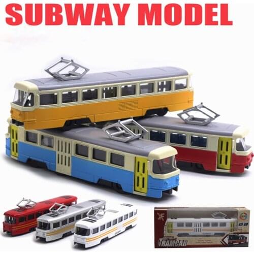 1/90 Simulation Alloy Tram Model Toy Cars Sound and Light Music Subway Bus Toys With Original Package