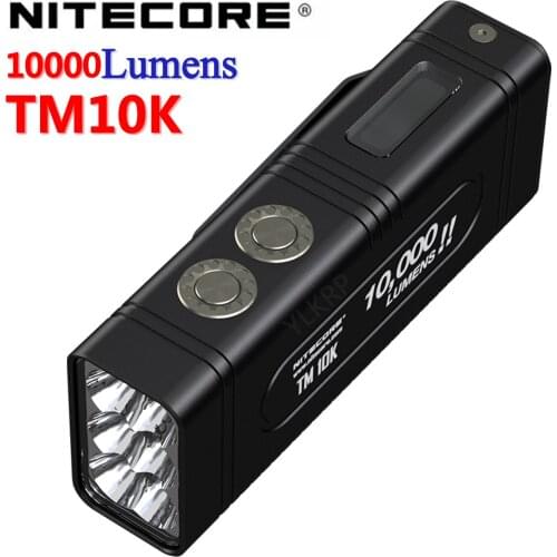 NITECORE TM10K 10000 lumens micro monster rechargeable flashlight, high-definition display, built-in battery