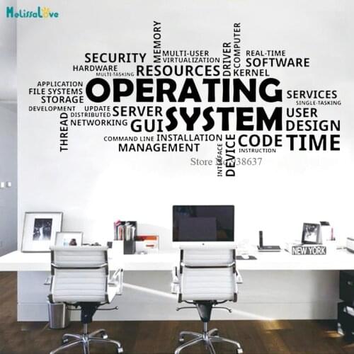 Operating System Quote Office Wall Decal programmer Keyword Security Resources Software Decor Vinyl Wall Stickers Mural BB451