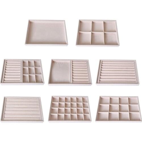 Portable Jewelry Display Storage Box Case Ring Earring Organizer Necklace Tray