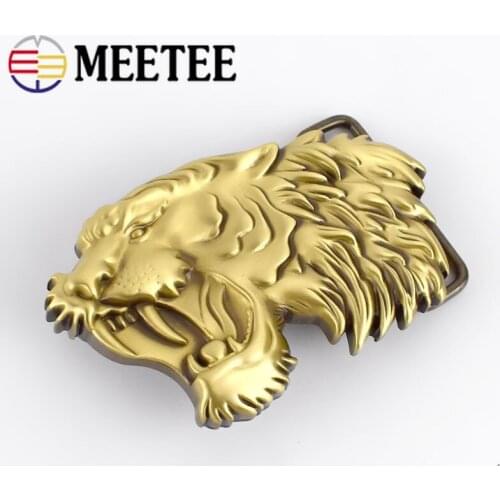 1Pc Meetee Tiger Head Solid Brass Metal Belt Buckle Men Women Belt Head For Belt 37-38mm DIY Leather Craft Jeans Accessories