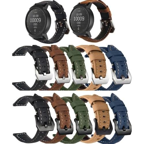 20mm Genuine Leather Watch Band Strap for Ticwatch E Smart Watch Fashion Wrist band for Ticwatch 2 straps