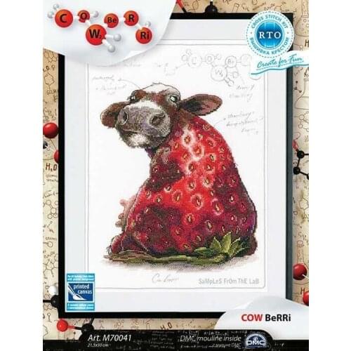 RTO M70041 Strawberry Cow 29-33 Counted Cross Stitch 11CT 14CT 18CT DIY Chinese Cross Stitch Kits Embroidery Needlework Sets