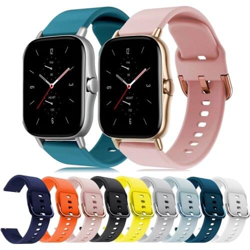 20mm/22mm Silicone Watchband For Amazfit GTS 2 mini/2e/GTS2/GTR 2e 42mm 47mm Amazfit Bip lite/U Pro Smart Watch Bracelet strap