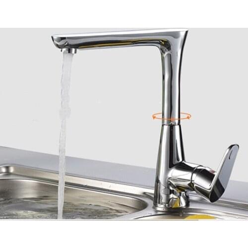 LIUYUE Kitchen Faucets Chrome Brass Right Angle Type Kitchen Faucet 360 Rotate Cold Hot Water Crane Sink Mixer Taps Torneira