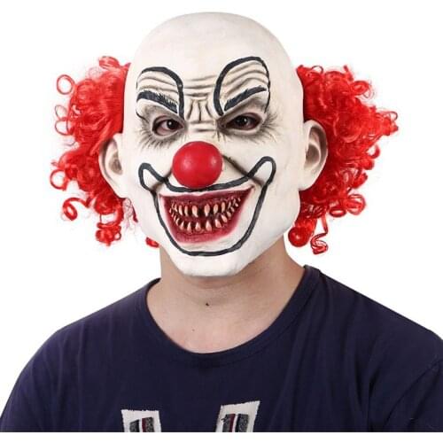 Cosplay Mask Horror Demon Monster Zombie Mask Latex Vampire Scary Masks with Wig Props Party Christmas Halloween Cosplay Costume