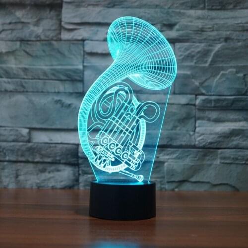 LED Colorful Musical instruments Saxophone Illusion Nihgt Light French Sax Table Lamp Music Room Decor