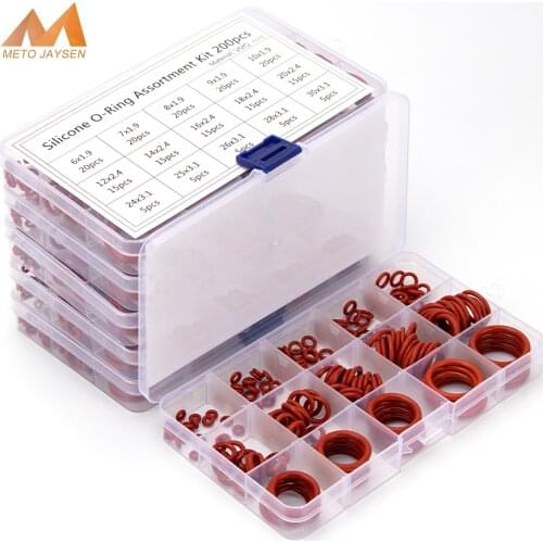 150pcs 225pcs PCP Paintball Silicone VMQ Sealing O-rings OD 6mm-35mm CS 1mm 1.5mm 1.9mm 2.4mm 3.1mm Red Gasket Replacements S11