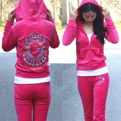 Spring / Fall / 2021 WomenS Brand Velvet Fabric Tracksuits Velour Suit Women Track Suit Hoodies And Pants