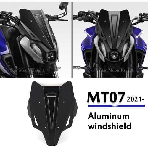 Windshield Fit For YAMAHA MT07 MT-07 MT 07 2021 - MT - 07 Motorcycle Aluminum Windshield Windscreen Wind Shield Deflector