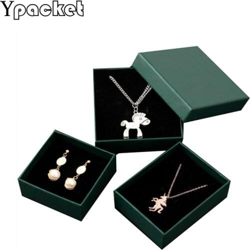 Green Square jewelry organizer box Engagement Ring For Earring Necklace Bracelet Display Gift Box Hard Paper box(accept custom)