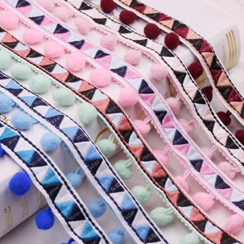 0.9M Pom Pom Trim Ball Fringe Lace For clothing Decoration DIY Sewing garment costume Accessory Supplies 1pc