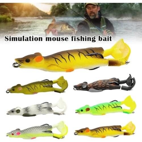 1pc 9cm 12g Fishing Rat Shape Bait Soft Mouse Lure With Fishing Hook Wobbler Tackle Jerkbait