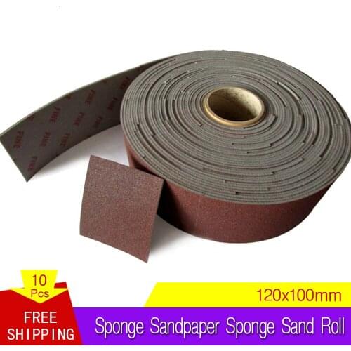 10 Sheets Sponge Sandpaper Sponge Sand Roll 120*100*3MM Phone Shell and Ceramic Polishing Grinding Tool