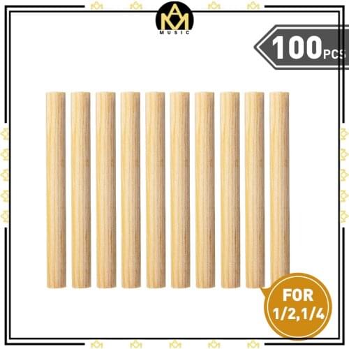 100 Pcs 1/2 1/4 New Violin Soundpost Spurce Wood Violin Sound Post for 1/2 1/4 Violin New Violin Parts & Accessories