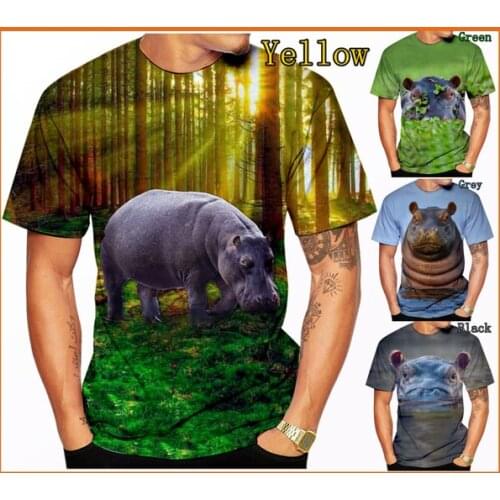2021 Funny Lovely Hippo Men 3d T Shirt