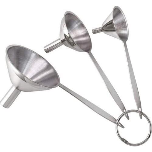 3 in 1 Funnels for Filling Bottles Stainless Steel Small Kitchen Funnel Set for Transferring Essential Oils Liquid