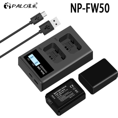 NP-FW50 NP FW50 NPFW50 Camera Battery 7.4V 2000mAh for Sony Alpha a6500 a6300 a6000 USB Dual fast charger for NP FW50