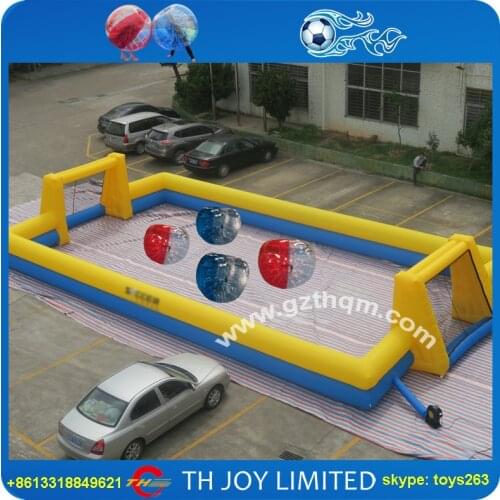Custom made inflatable football field, big inflatable bubble ball sport arena, inflatable football pitch soccer field