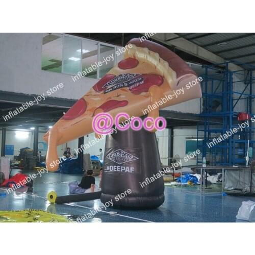 Free air ship to door!4m 13ft high Inflatable pizza, inflatable pizza model with blower for fast food advertising product model