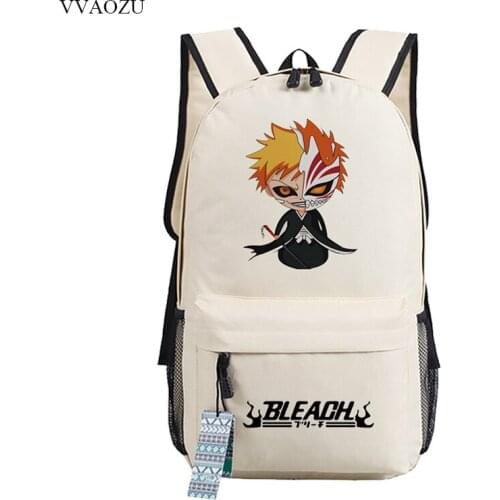 Bleach Ichigo Kurosaki School Bags for Teenagers Boys Girls Racksacks Big Capacity School Backpack Satchel Book Bag Mochila