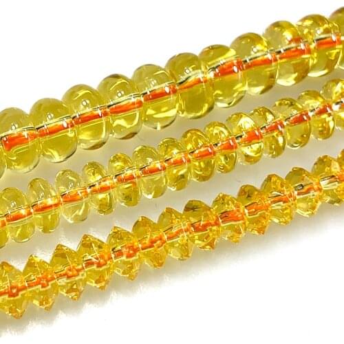 Natural Yellow Citrines Beads 15'' Rondelle Spacer DIY Loose Quartz Beads For Jewelry Making Beads Women Bracelet Necklace Gift