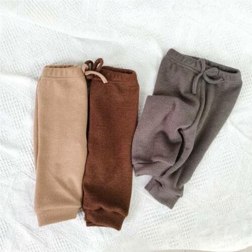 Toddler Bottom Pants Baby Solid Color Leggings Clothes Kids Baby Girls Boys Pants Autumn Cotton Soft Comfortable Knitted Pants