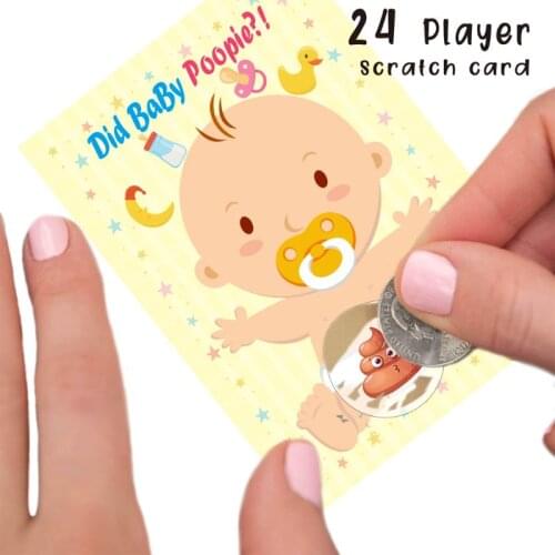 Baby Shower Scratch Off Game Raffle Card Gender Neutral Boy Girl Funny Activity 57BF