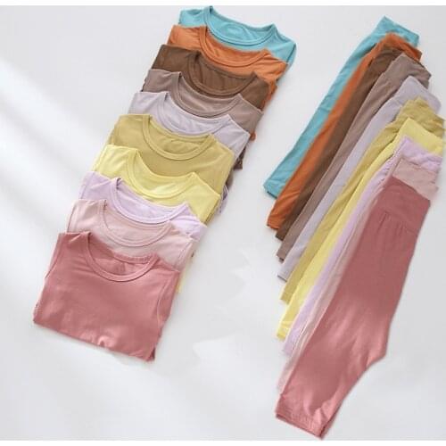 0-3T Newborn Kid Baby Boy Girls Clothes set Autumn Winter Long Sleeve Top High waist Pant Sleepwear Homewear Baby pajamas Set
