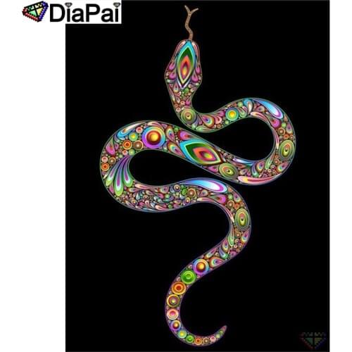 DIAPAI 5D Diamond Pattern Rhinestone Needlework Diy Diamond Painting Cross Stitch "Snake pattern" Diamond Embroidery A26588