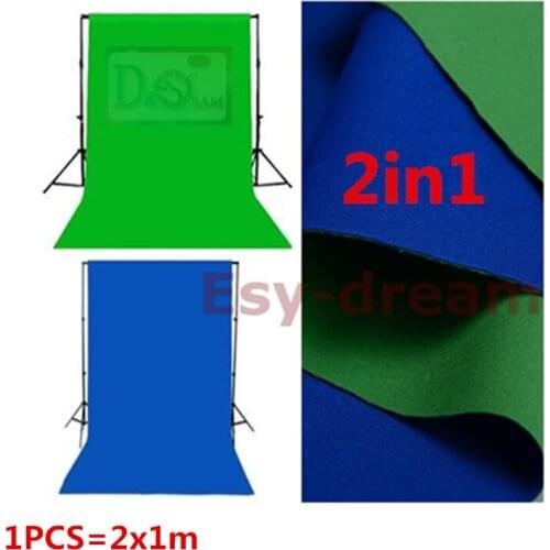 Double Faced Blue Green 2M 6.5FT Cotton Polyester Foto Photo Photography Backdrops Background Cloth For Studio Flash Chromakey