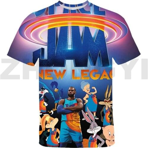 3D Space Jam A New Legacy T Shirt Summer Streetwear Oversized Tshirt Kids Short Sleeve Basketball Team Tee Tops Fashion T-shirt
