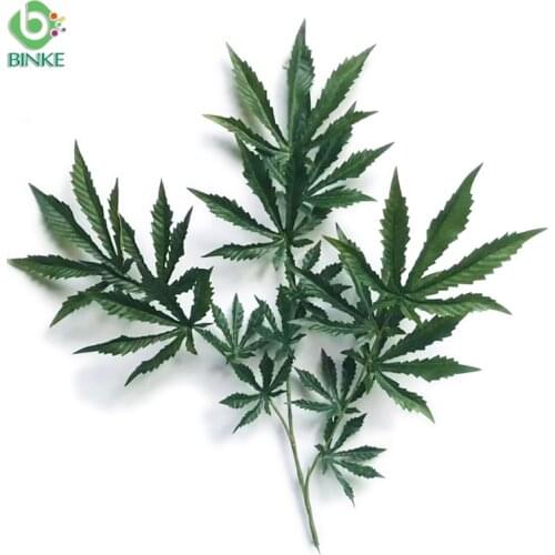 1pcs Maple Leaves Artificial Simulation Leaves Cannabi Fake Plant and Leaves Artificial Plants Home jungle party decoration