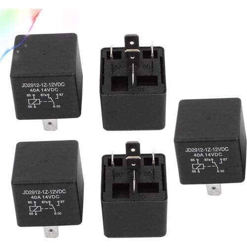 JD2912 DC 12V 24V Coil 40A 5 Pins SPDT Vehicle Car Security Power Relay 5pcs