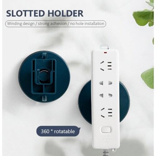 Round Rotatable Power Strip Holder Plug-in Board Router Power Strip Holder