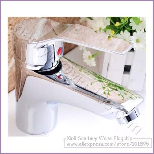 L16597 - Luxury Deck Mounted Chrome Finish Hot & Cold Water Brass Basin Tap