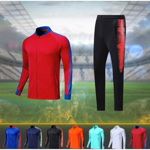 Mens Football Suit Sportswear Customized Adults Sports Suit Youth Football Training Long Sleeve Jersey Set Jogging Uniforms