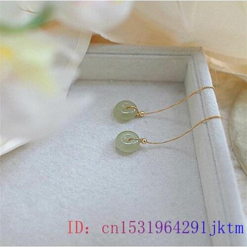 Jade Donuts Ear Studs Chalcedony Zircon Earring 925 Silver Crystal Natural Gifts White Jewelry Women Gemstone Fashion Amulet