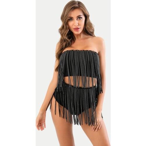 2021 New Fashion Women Designer Black 2 Pieces Set Mini Bodycon Sleeveless Sexy Set