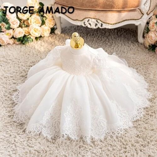 2021 New Spring Teenager Girls Dress Short Sleeves White Lace Princess Dresses Piano Performance Flowers Girl for Weddings E1000