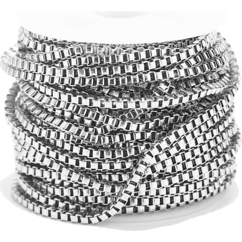 New 2.4MM Stainless Steel Box Chain DIY jewelry finding for necklace bracelet