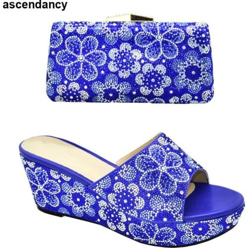 New Arrival African Italian Shoe and Bag Sets Spring Shoes Platform Women Italian Shoe and Bag Set for Party In Women Elegant