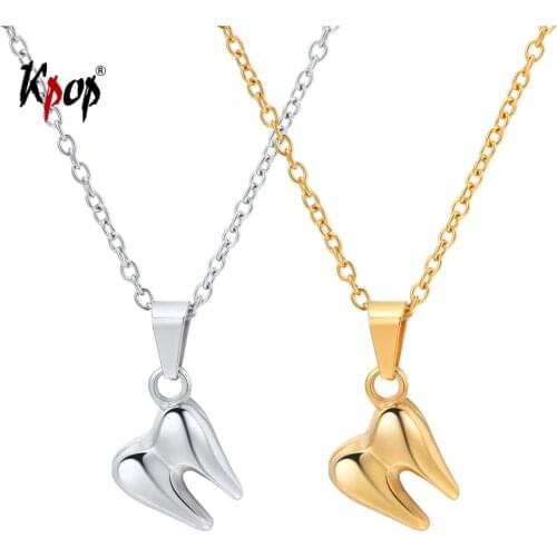 Kpop Human Tooth Pendant Necklace Trendy Jewelry Stainless Steel Gold Color Dentist Necklace for Men P3257