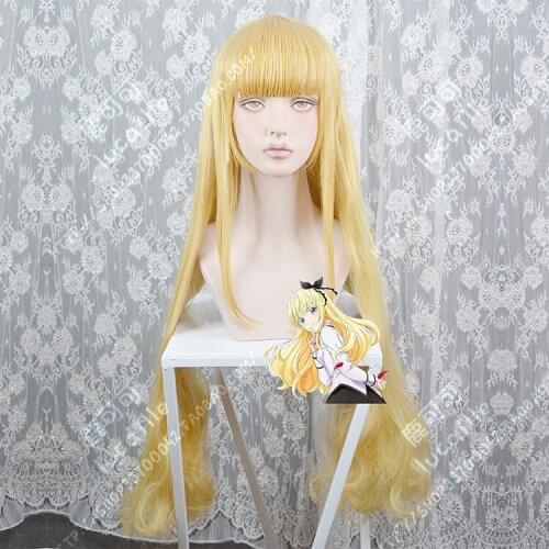 Anime Juliet of Boarding School Juliet Persia Wig Cosplay 100cm Long Golden Heat Resistant Synthetic Hair Wig + Wig Cap