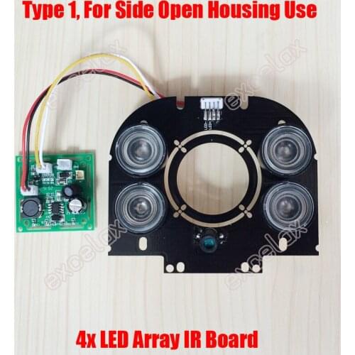 5PCS/Lot 4pcs LED Array 42mil 850nm IR 10-100 Meters PCB Board Specialized for Side Door Open Waterproof CCTV Camera Housing