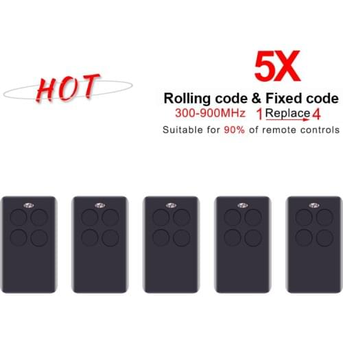 Garage Door Remote Control Clone Multiple frequency 280 - 868 MHz Gate Opener For Car Garage Keychain for Barrier 5PCS