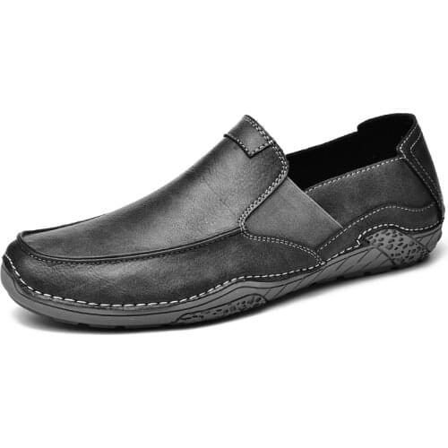 Plus size spring and autumn leather Italian mens casual shoes breathable mens driving shoes Мужская повседневная обувь At Par1