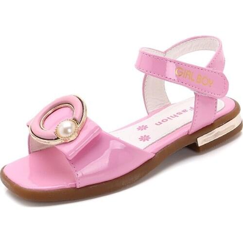 Girls Sandals Childrens Shoes 2018 new girls sandals childrens open-toed high heels big children princess sandals summer