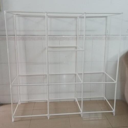 Height 134cm width 134cm wardrobe structure for children, simple modern economical plastic wardrobe shelf storage cabinet