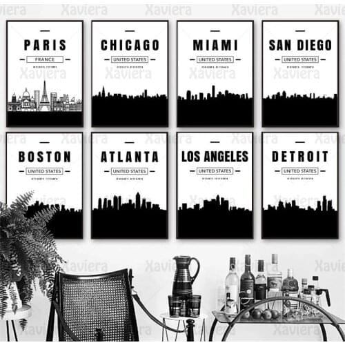 Modern Posters And Prints Paris Miami Chicago Boston Los Angeles City Map Latitude Longitude Wall Art Canvas Painting Home Decor
